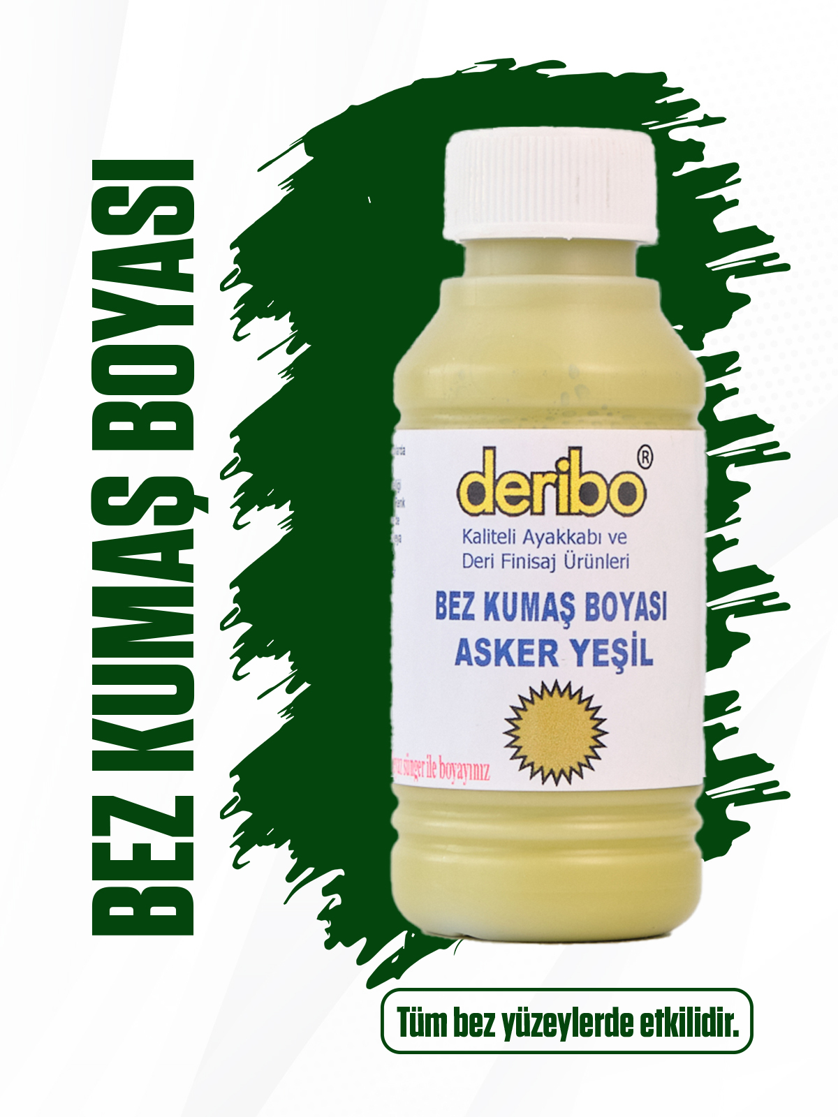 deribo Asker Yeşil Bez Ve Kumaş Ayakkabı Boyası. 100ml