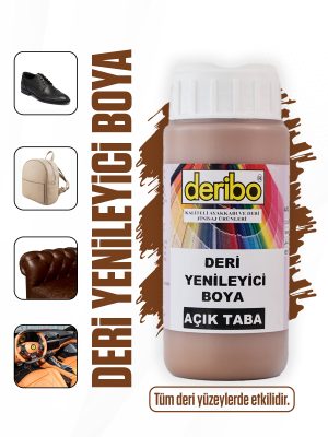 deribo Açık Taba Deri Eşya, Ayakkabı, Koltuk, Direksiyon, Çanta, Deri Yenileyici Boya. 100ml