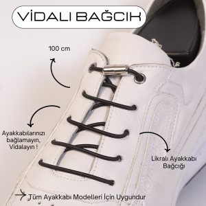 Mag Shoes Care Akıllı Vidalı Ayakkabı Bağcığı Lastik 100cm.