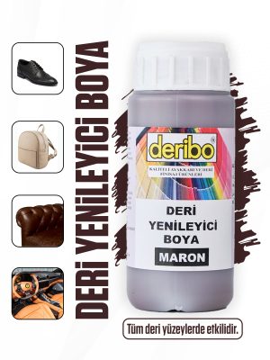 deribo Maron Deri Eşya, Ayakkabı, Koltuk, Direksiyon, Çanta, Deri Yenileyici Boya. 100ml