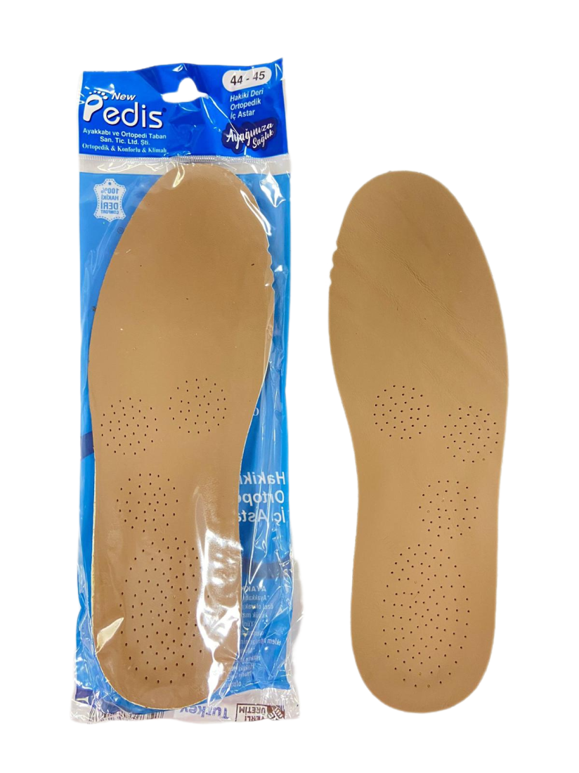 Pedis Ortopedik Deri Tabanlık. Kahverengi.